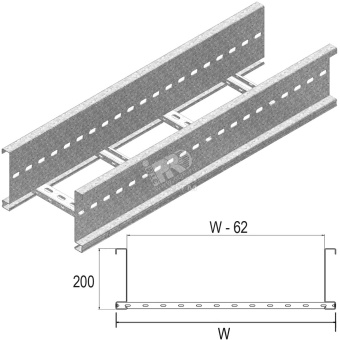 Кабельный лоток лестничного типа серии WIDE SPAN