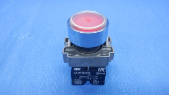 Кнопка LA167-BAF45 d=22мм 1з+1р красная