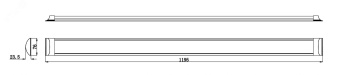 Светильник светодиодный ДПО-36W 1200х75х25 4000К 2400Лм мат сталь-бел IP20 драйвер в комплекте