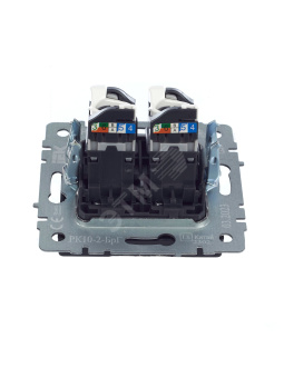 BRITE Розетка компьютерная двойная RJ45 кат.5E РК10-2-БрГ графит