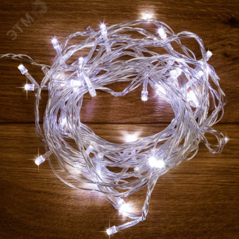 Гирлянда Твинкл-Лайт 10 м, прозрачный ПВХ, 80 LED, белое свечение