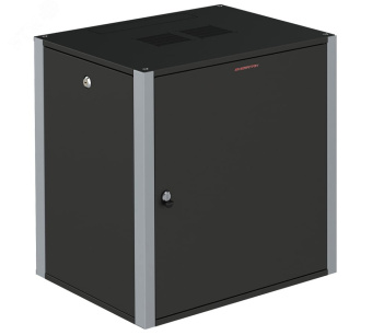 Шкаф телекоммуникационный настенный 19' 9U дверь металл IP20. 600x350x450mm(ШхГхВ) цвет черный(RAL 9004/RAL7000)