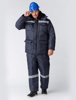 Костюм зимний Мастер NEW (Оксфорд) полукомбинезон, темно-синий 48-50 170-176