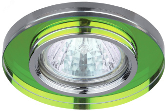 Светильник декор стекло MR16,12V/220V, 50W, круглое хром/мульти DK7 CH/MIX