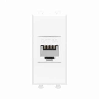 Avanti Компьютерная розетка RJ-45 без шторки модульная , кат.6А,  Белое облако, 1 модуль