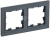 BRITE Рамка 2 поста РУ-2-БрГ графит BRITE Рамка 2 поста РУ-2-БрГ графит